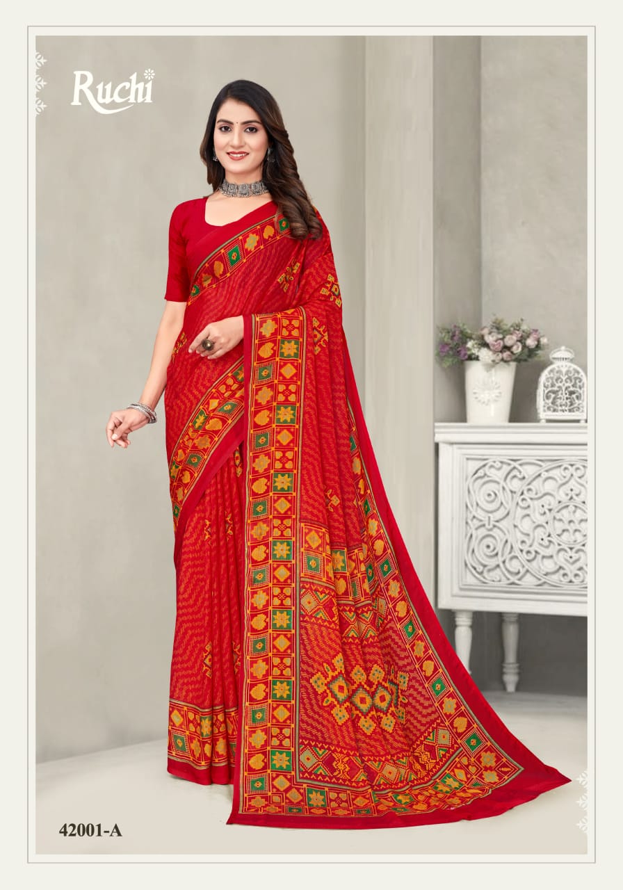 Star Chiffon Vol 192 By Ruchi Chiffon Surat Daily Wear Saree Wholesale Market